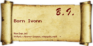 Born Ivonn névjegykártya